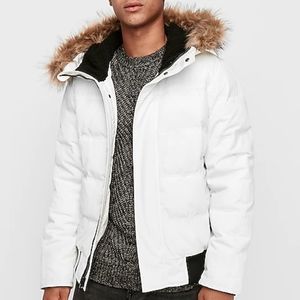 Men's express jacket faux fur xl white